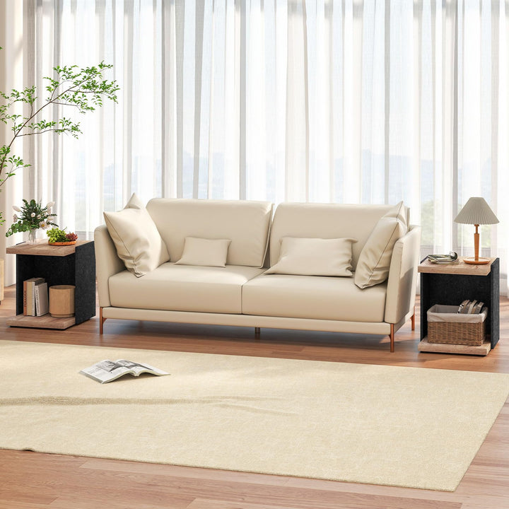 Giantex 2-Tier Sofa Side Table with Open Storage Shelf