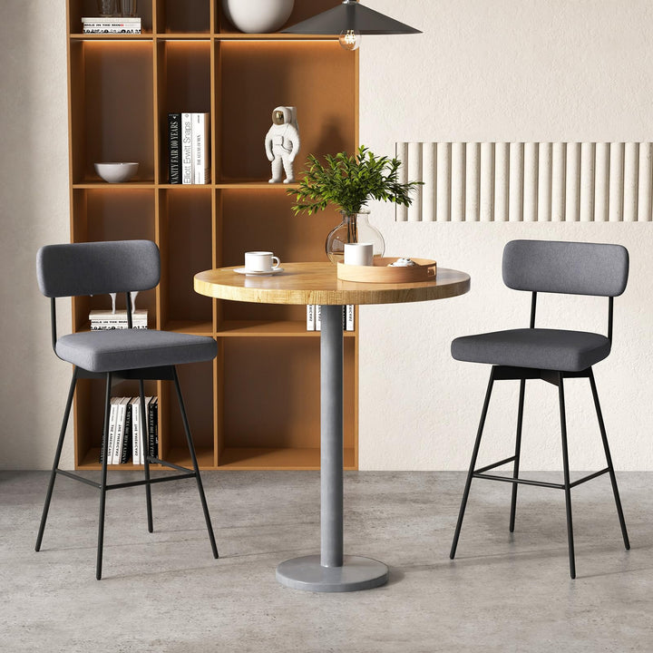 Giantex Swivel Bar Stools,  Upholstered Bar Height Bar Chairs w/Padded Seat & Backrest