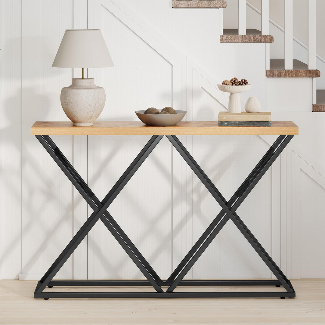 Giantex 55" Industrial Console Table for Living Room