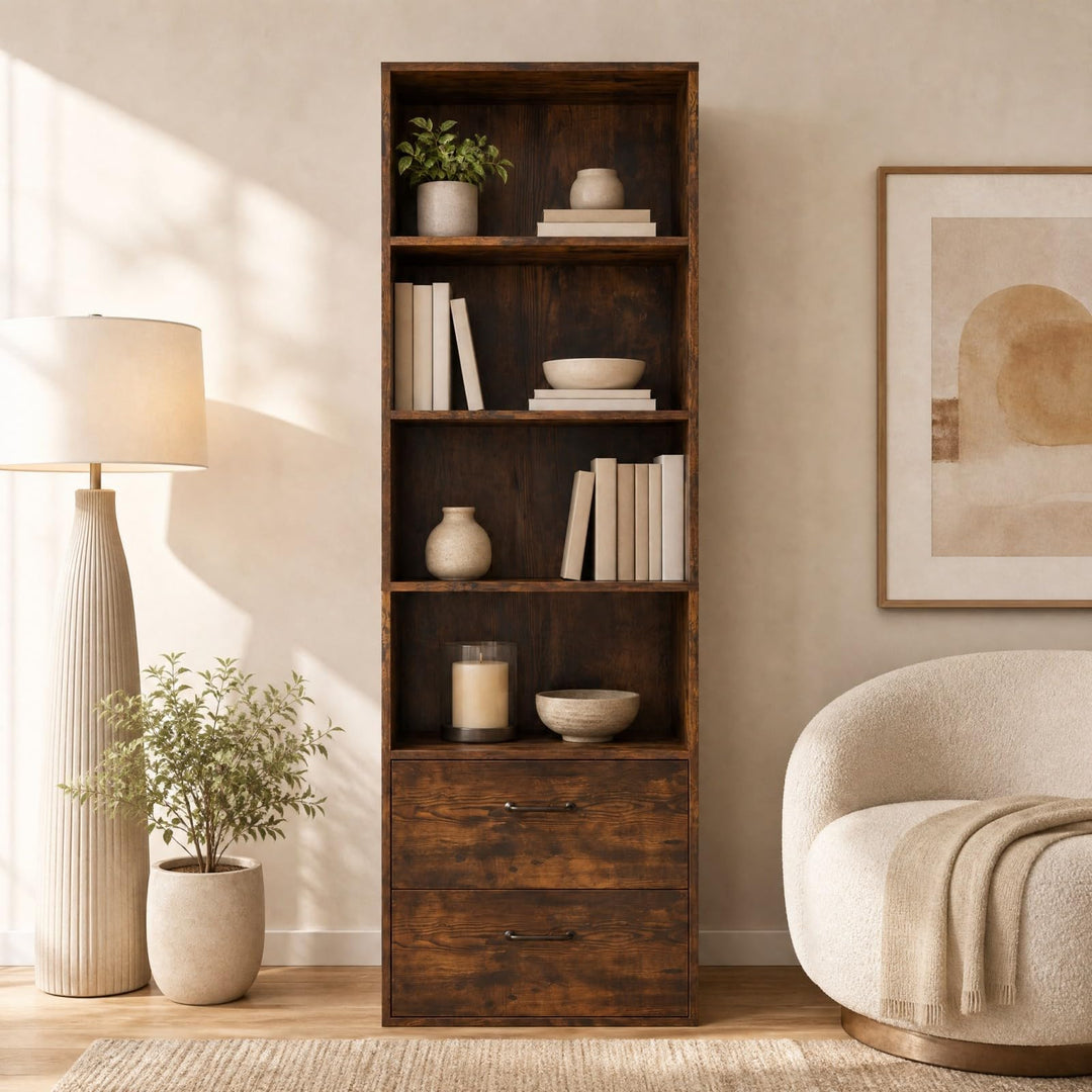 Giantex 74" Tall 4-Tier Bookcase