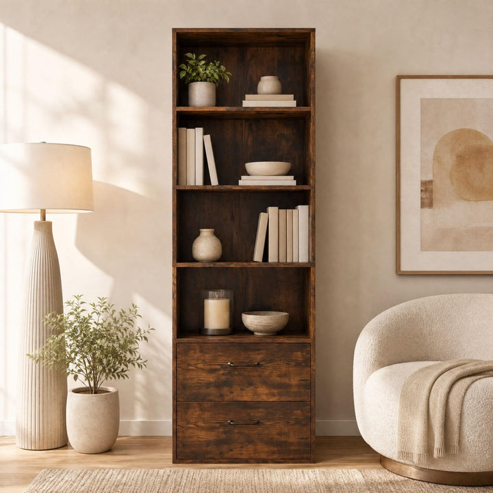 Giantex 74" Tall 4-Tier Bookcase