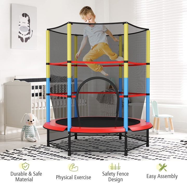 Giantex 55" Kids Trampoline with Safety Enclosure Net