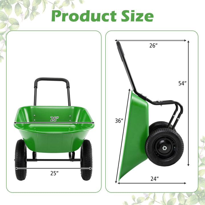 Giantex Dual-Wheel Garden Cart for Outdoor Yard Lawn Gardening Construction Use