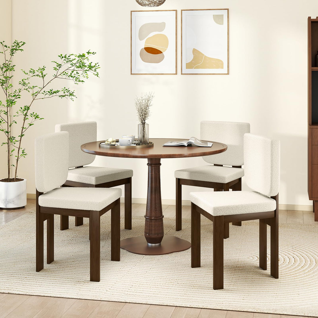 Giantex Soft Sherpa Upholstered Kitchen Dining Room Chairs（2/4）