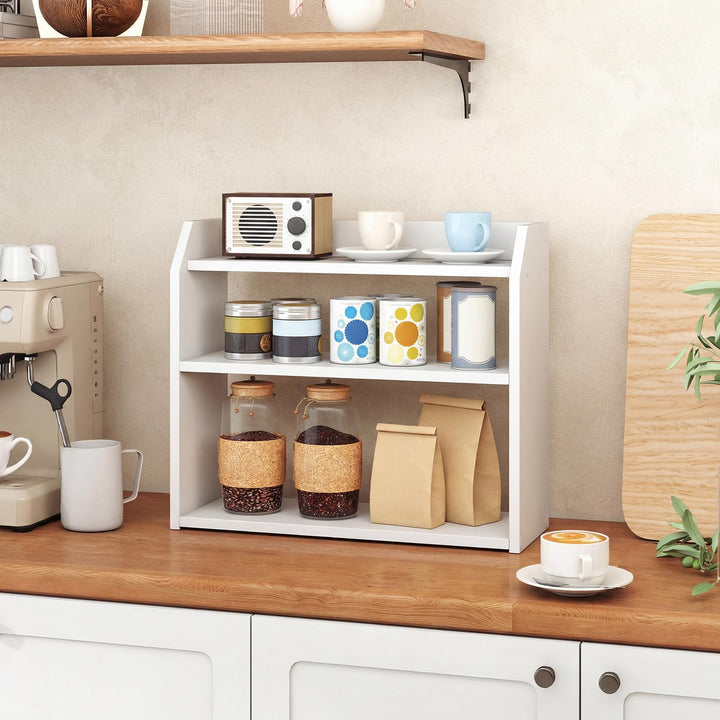 Giantex 3-Tier Desktop Bookshelf Small Wood Countertop Organizer(1/2)