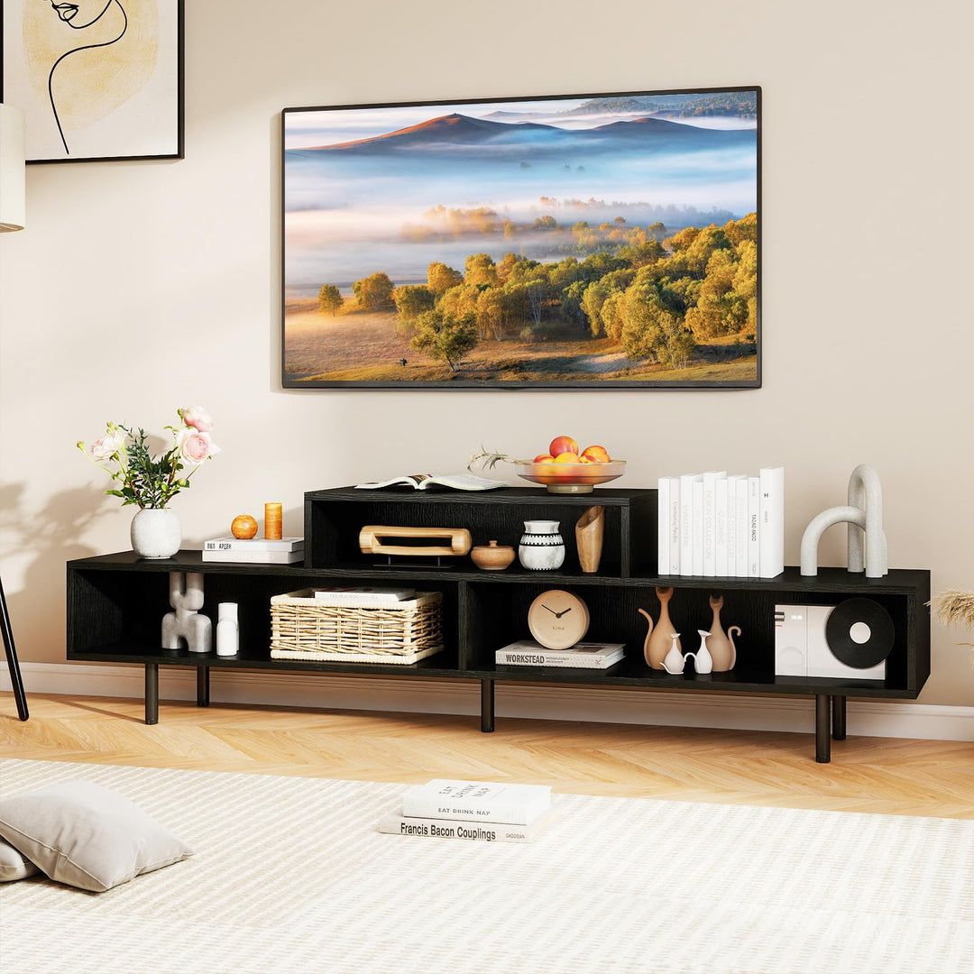 Giantex 3 Cubby TV Stand for 55/65/70 Inch TV | 63" Modern Entertainment Center