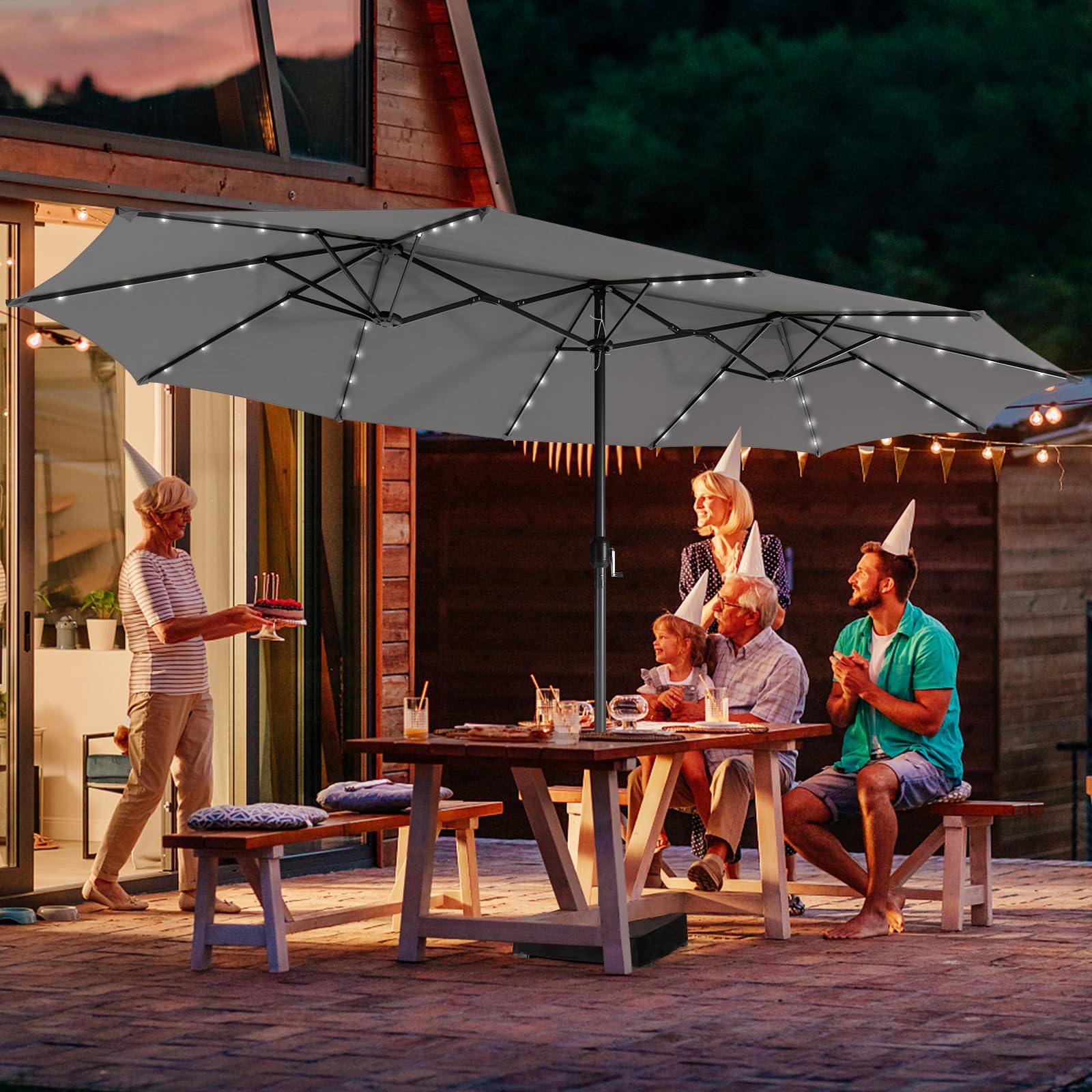Giantex 15ft Large Outdoor Umbrella Double-Sided