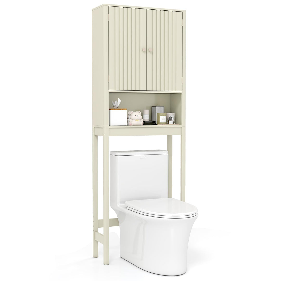 Giantex Over The Toilet Storage Cabinet with Fluted Doors