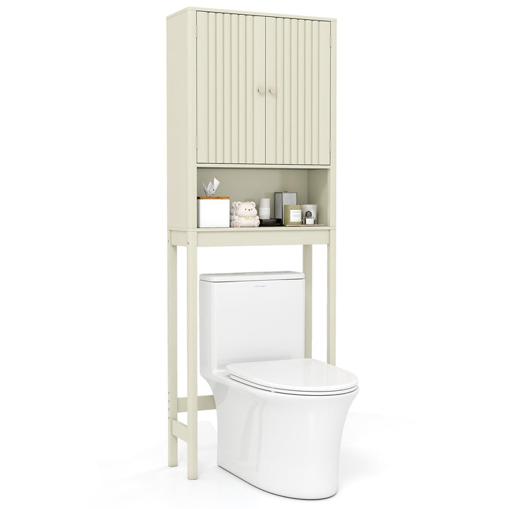 Giantex Over The Toilet Storage Cabinet with Fluted Doors