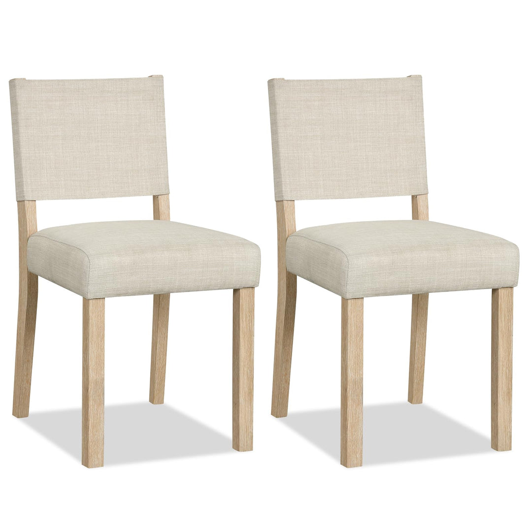 Giantex Set of 2/4 Upholstered Dining Chairs with Linen Fabric Seat
