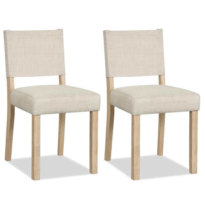 Giantex Set of 2/4 Upholstered Dining Chairs with Linen Fabric Seat