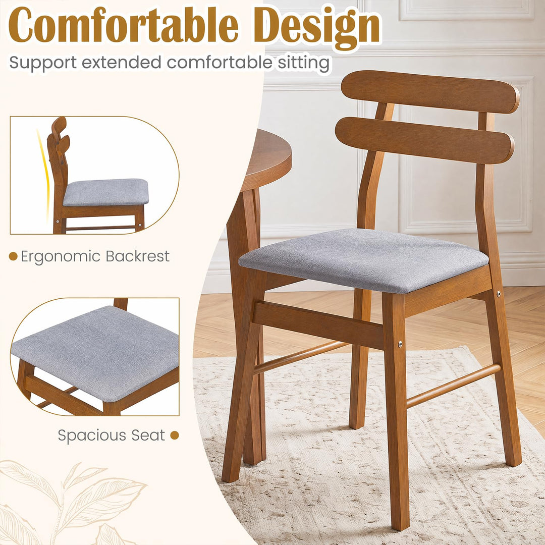 GIANTEX Upholstered Wooden Dining Chairs Set of 2/4 with Padded Seat