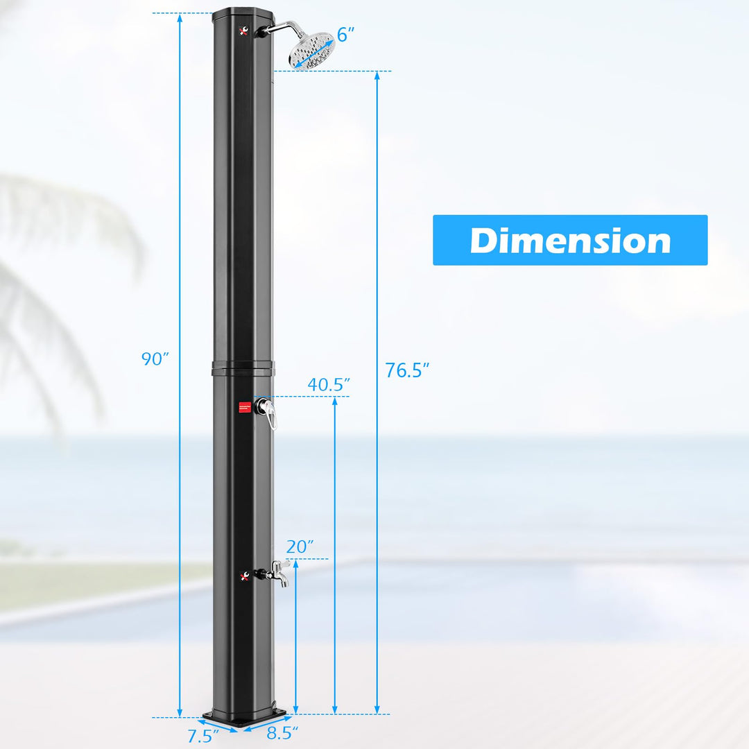 Giantex 7.5 FT 15.9 Gallon Solar Heated Outdoor Shower