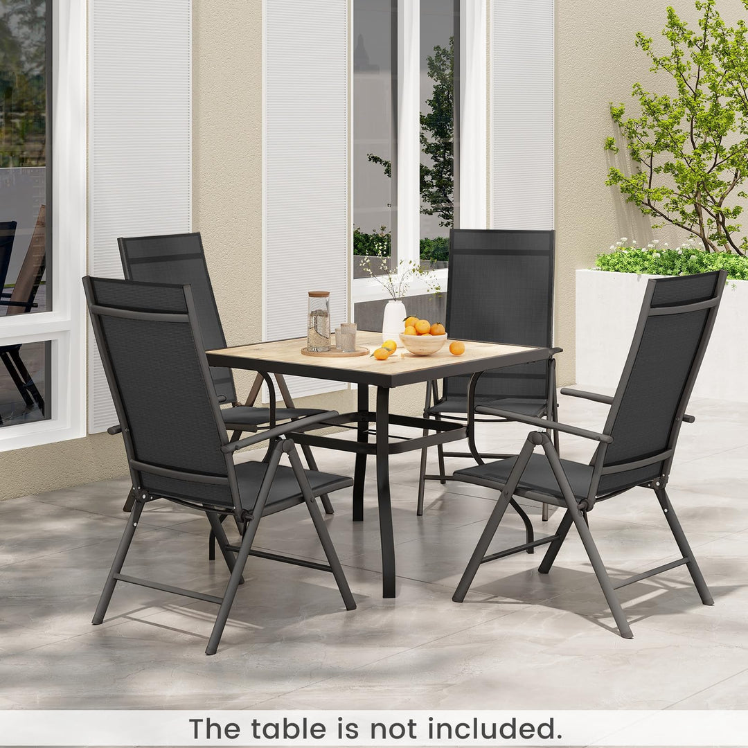 Giantex Folding Patio Chairs, High Back Outdoor Chairs with 7-Level Adjustable High Backrest