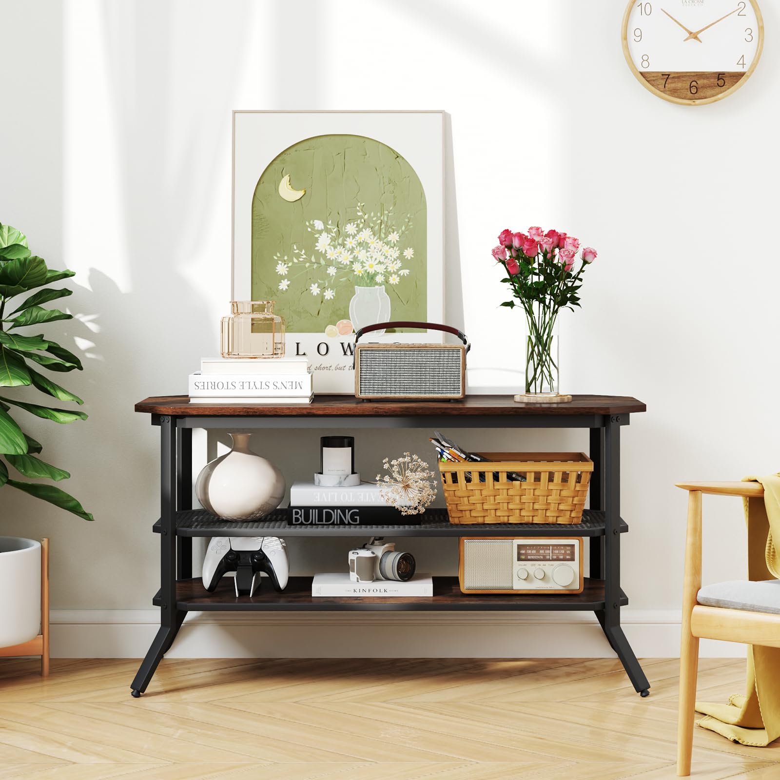 Giantex TV Stand 3 Tier Industrial Entertainment Center