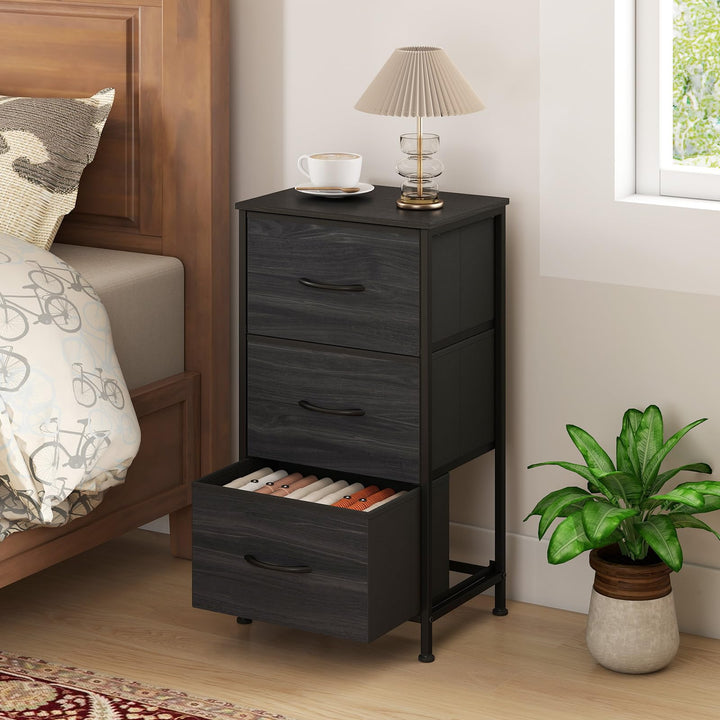 GIANTEX 3/4/5 Drawers Dresser Nightstand with Heavy-Duty Metal Frame