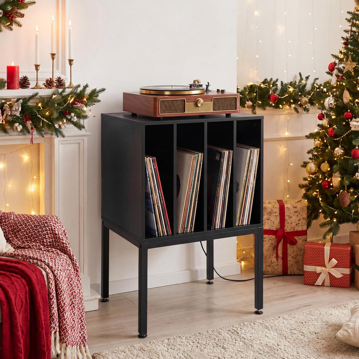 Giantex Record Player Stand with 4 Cabinet Up to 150 Albums