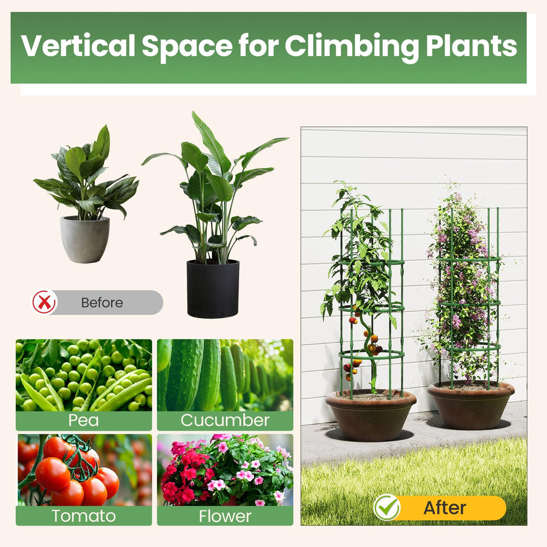 Giantex 2 in 1 Round Trellis for Climbing Flower Vegetable Fruit