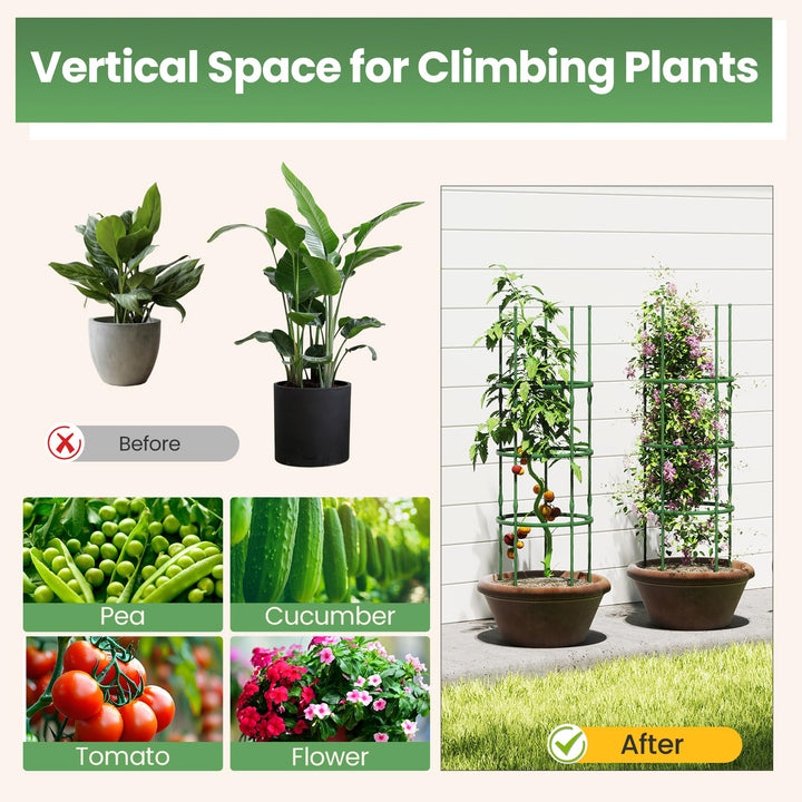 Giantex 2 in 1 Round Trellis for Climbing Flower Vegetable Fruit