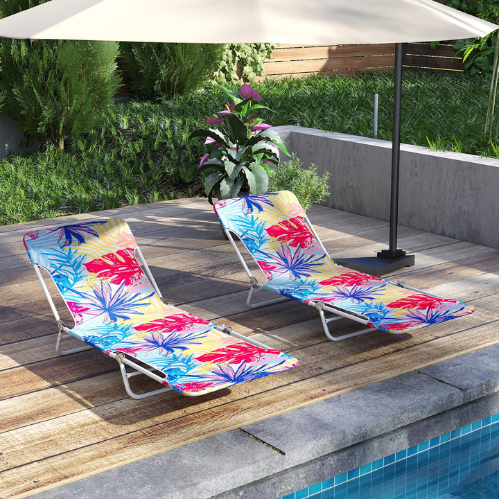 Giantex Patio Lounge Chair with 5-Position Carry Strap & Metal Frame