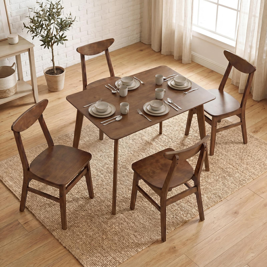 Giantex 5-Piece Mid-Century Modern Kitchen Table and Chairs Set for 4
