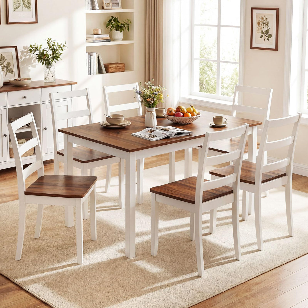 Giantex 60-inches Rectangular Dinner Tables with Solid Rubber Wood Legs