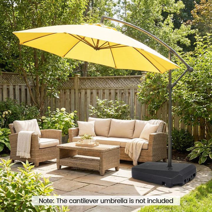 Giantex Fillable Cantilever Umbrella Base 250 lbs Heavy-Duty Offset Patio Umbrella Stand