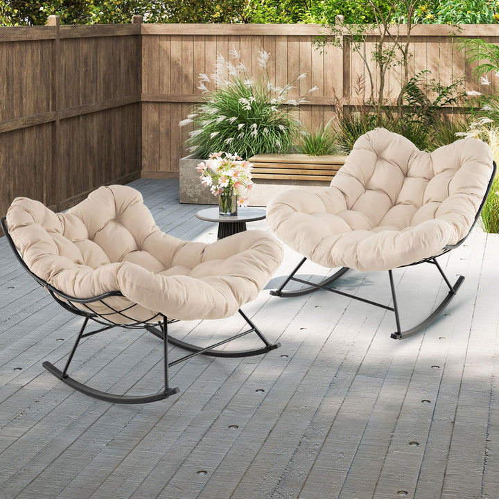 Giantex Indoor Oversized Egg Papasan Chair with Padded Cushion