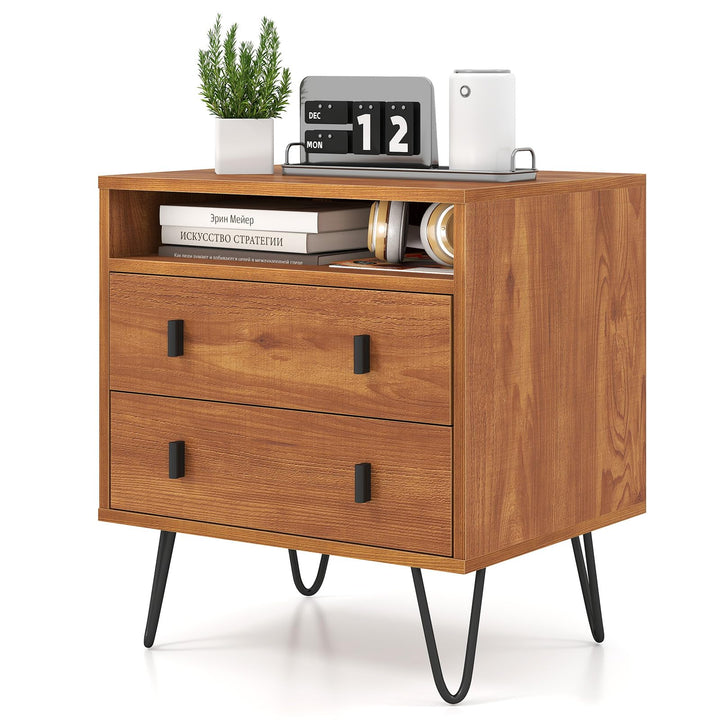 Giantex Night Stand with 2 Drawers for Bedroom Home Office