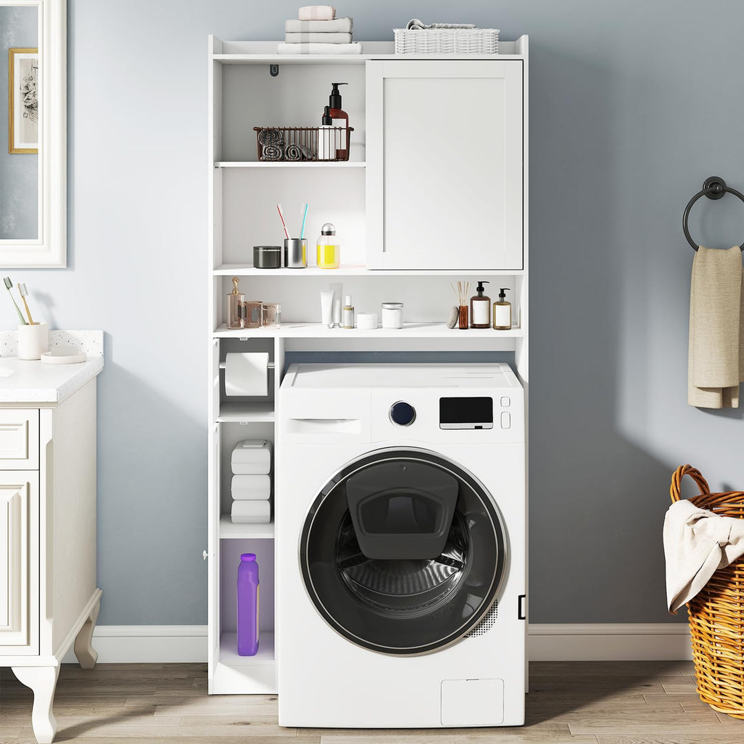 Giantex Over The Toilet Storage Cabinet Standing Toilet Rack with Sliding Door