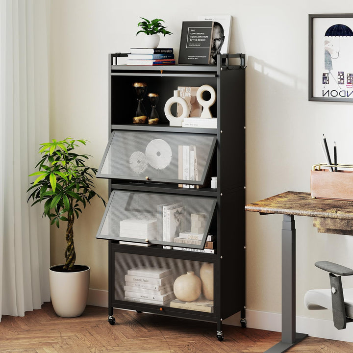 Giantex 5-Tier Kitchen Storage Cabinet, Freestanding Metal Baker&