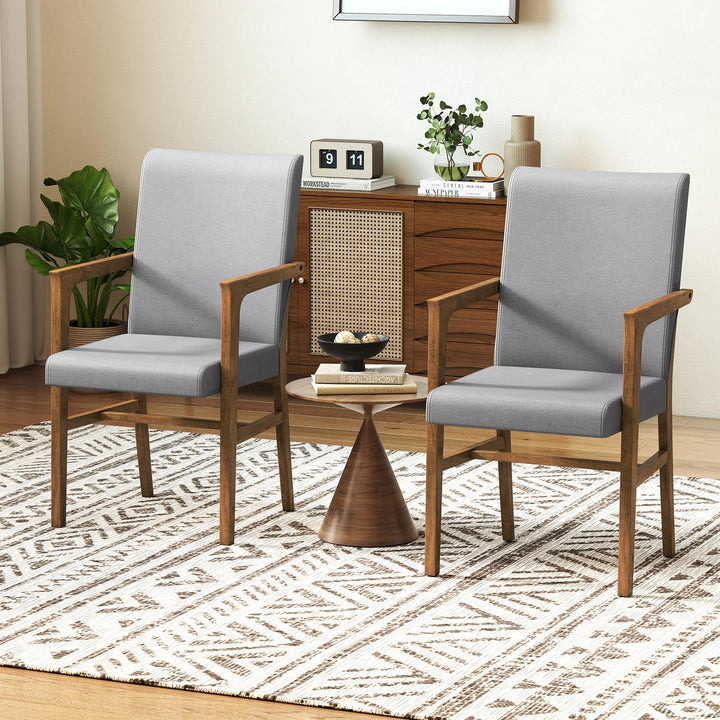 Giantex Mid Century Modern Dining Chairs Set of 2/4 with High Back, Solid Wooden Frame & Soft Cushion