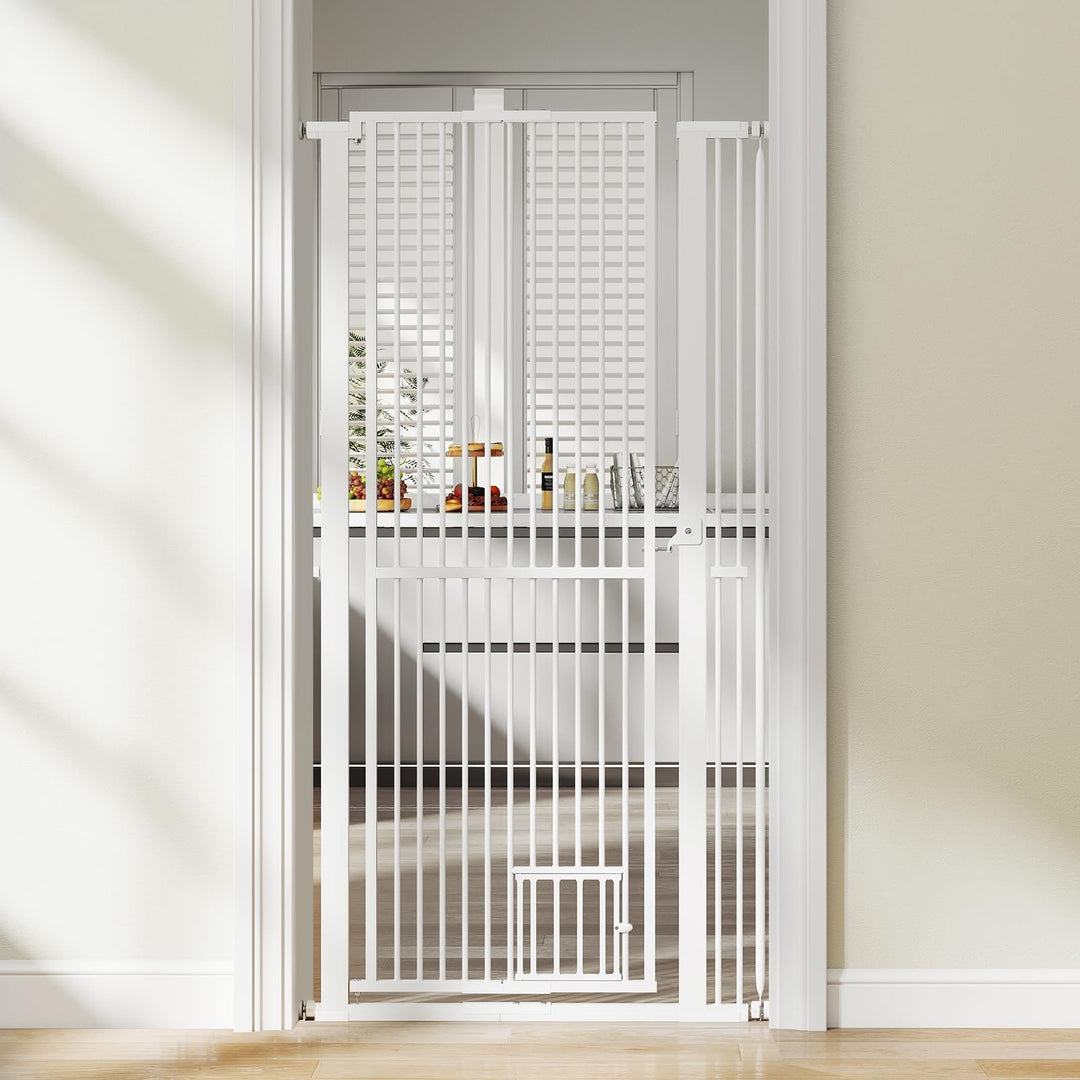Giantex 67.5" Extra Tall Pet Gate Heavy-Duty Metal Cat Gate with 30.5"-41" Wide Opening