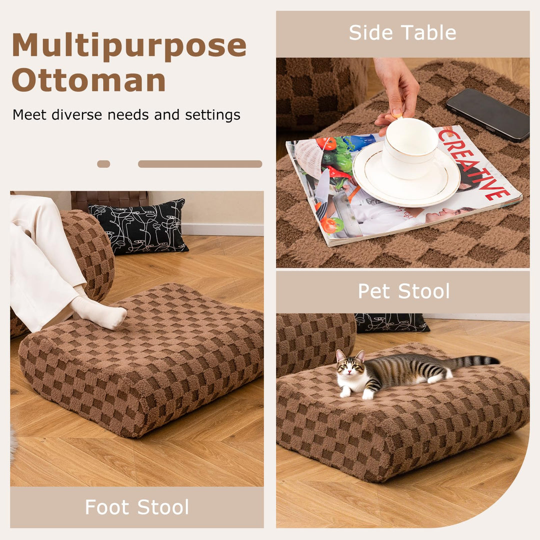 Giantex Bean Bag Chair with Ottoman Comfy Lazy Sofa Chair with One-Piece Foam Filling