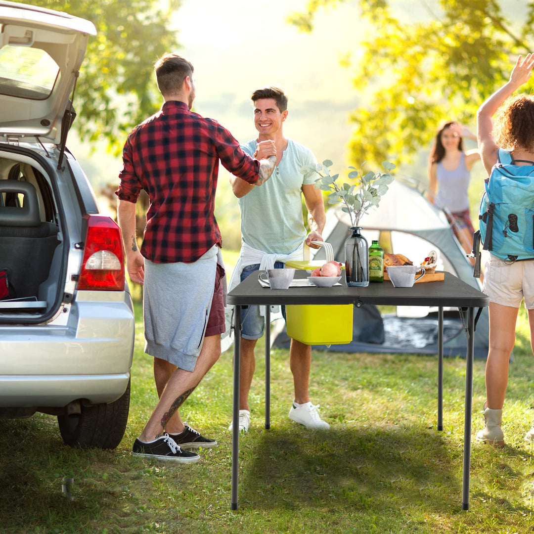 Giantex Portable Folding Table, Foldable Picnic Table with All-Weather HDPE Tabletop