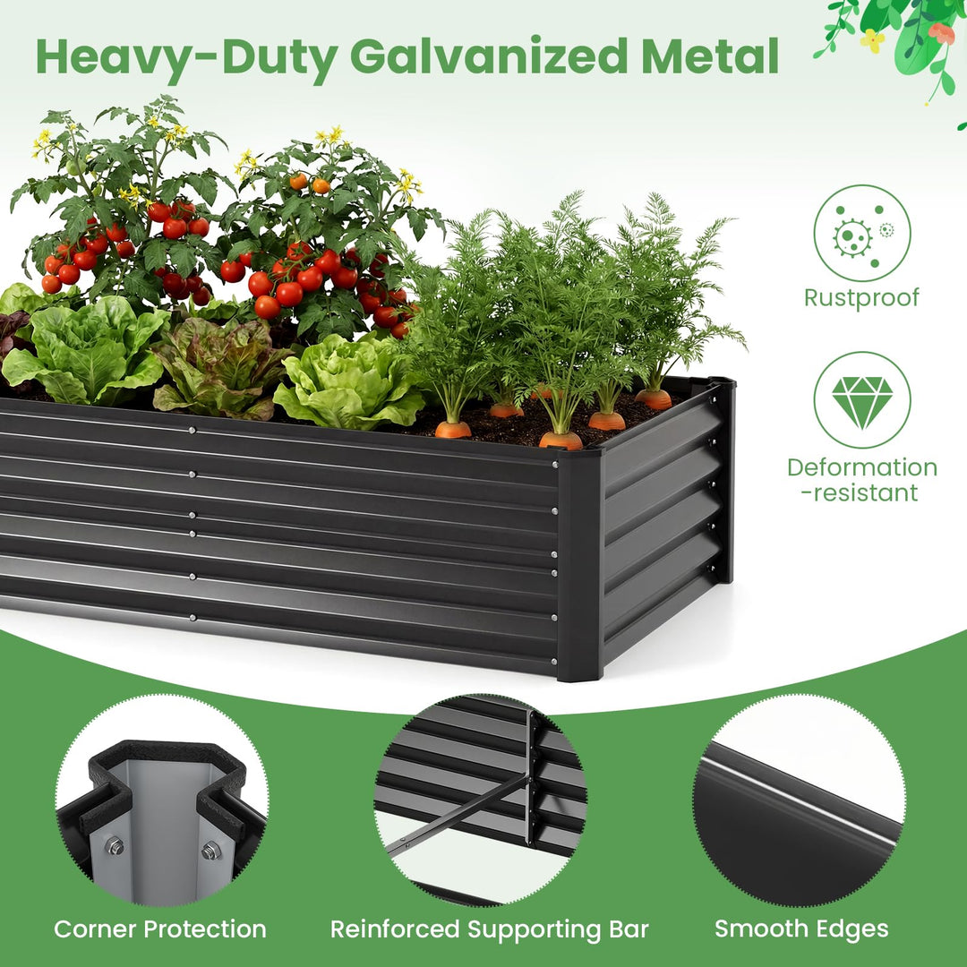 Giantex 4x2x3 FT Galvanized Raised Garden Bed with Greenhouse Cover