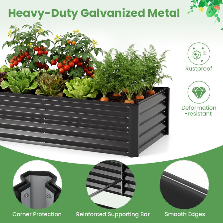 Giantex 4x2x3 FT Galvanized Raised Garden Bed with Greenhouse Cover