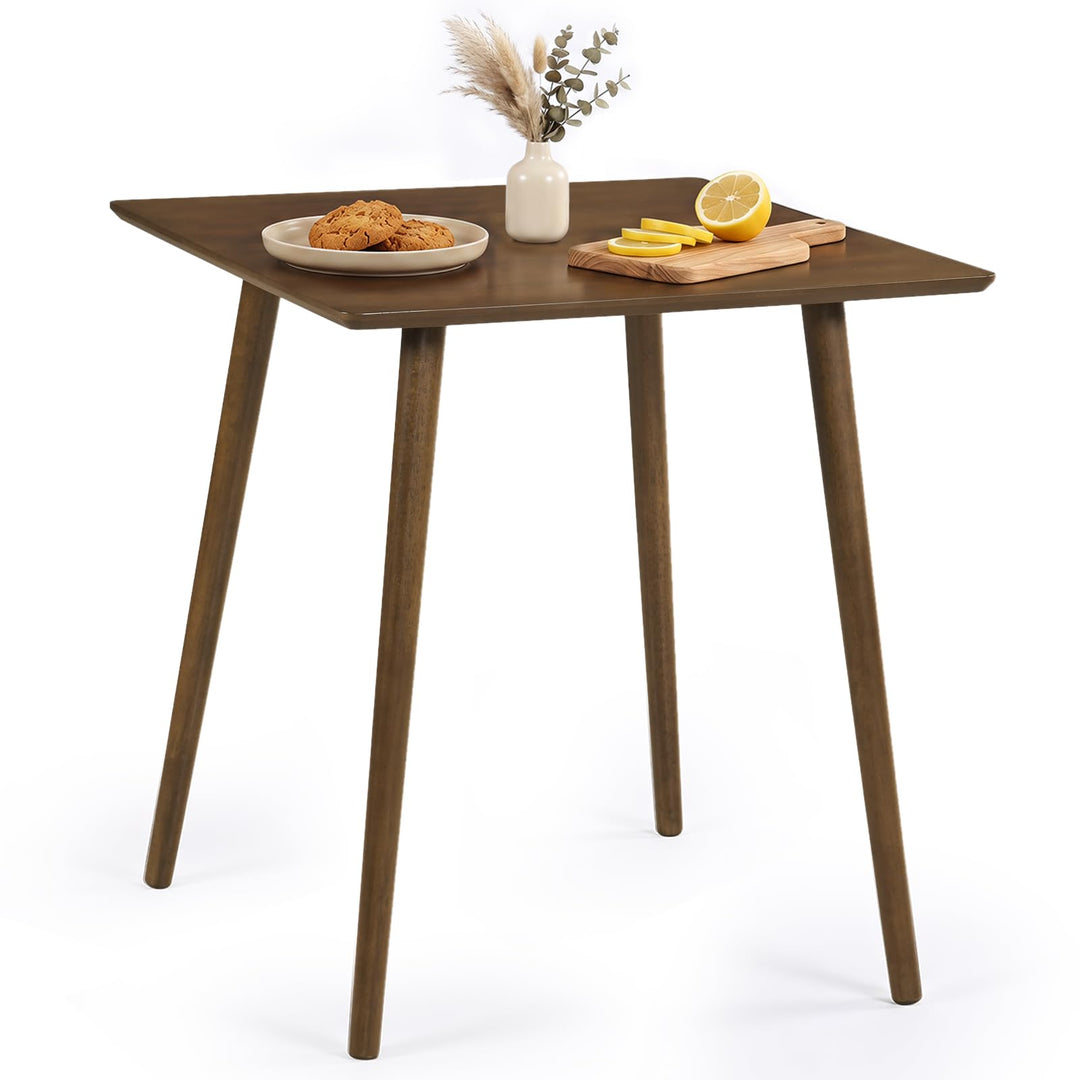 GIANTEX 27.6" Small Square Dining Table for 2-4 w/Solid Rubber Wood Legs