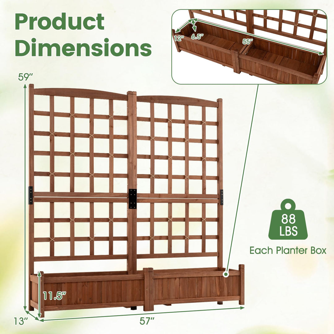 Giantex Wooden Raised Garden Bed with Trellis