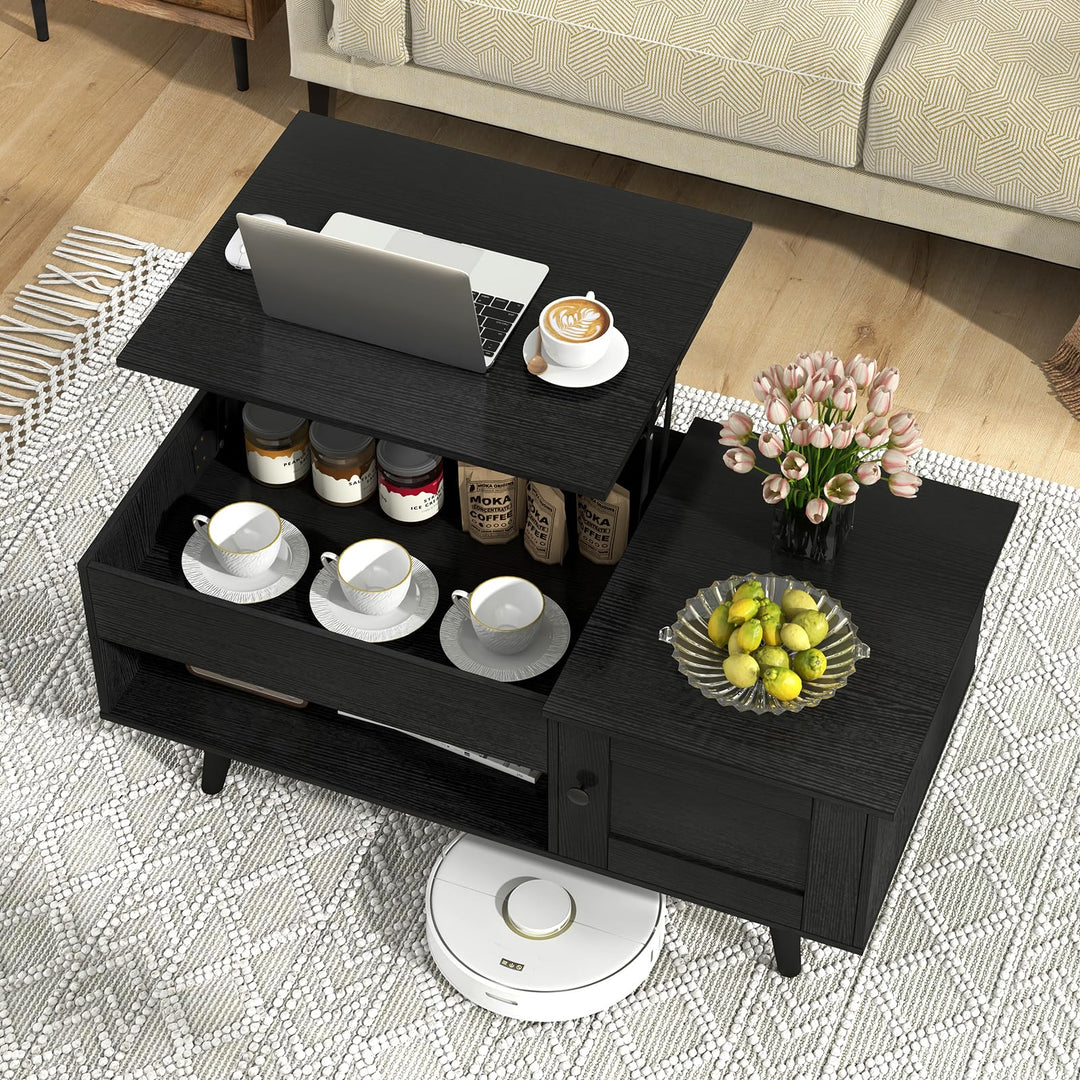GIANTEX Lift Top Coffee Table with Hidden Compartment