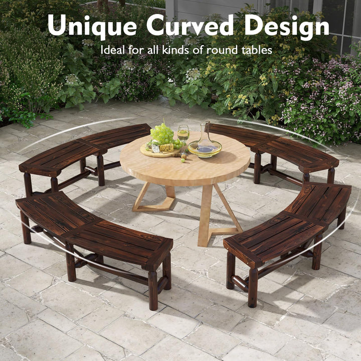 Giantex Wooden Outdoor Bench for 2-Person - Fire Pit Chair Bench