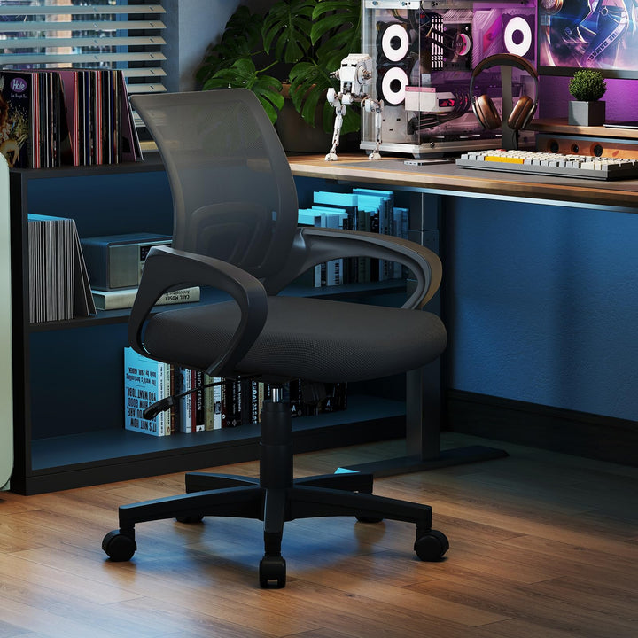 Giantex Ergonomic Mesh Office Chair | Mid-Back Computer Chair with Breathable Backrest