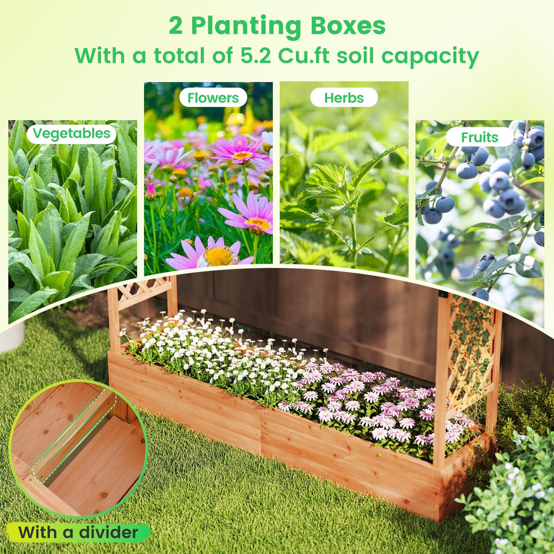 Giantex Raised Garden Bed with Trellis and Hanging Roof