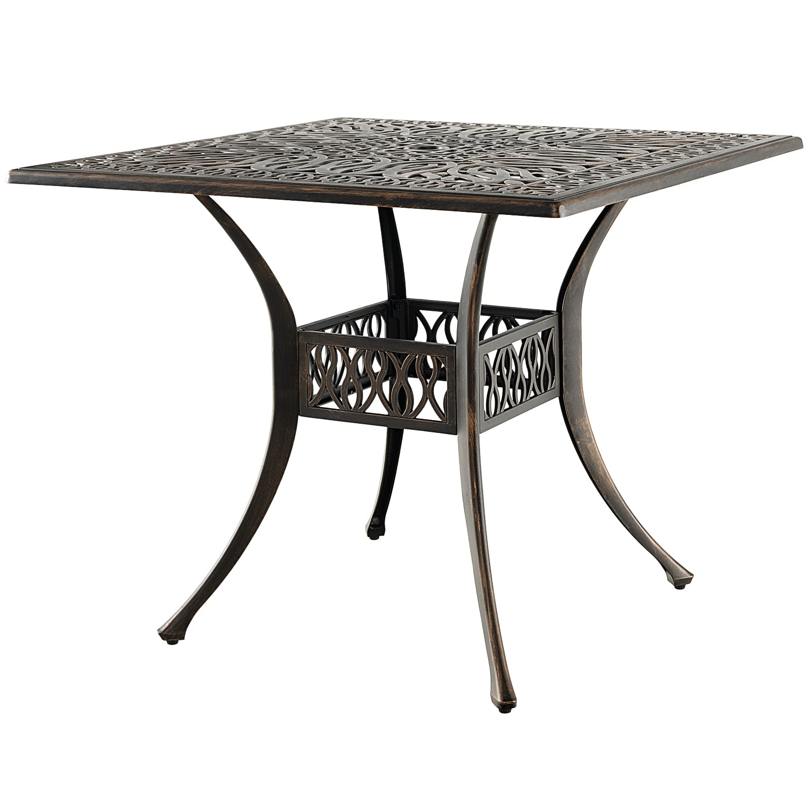 Giantex Patio Dining Table, Cast Aluminum Outdoor Table for 4 Persons