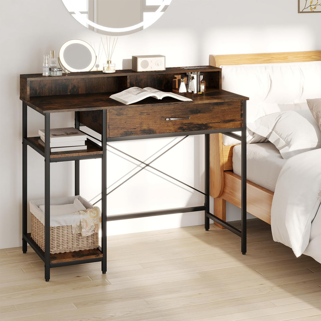 Giantex Computer Desk with Monitor Shelf