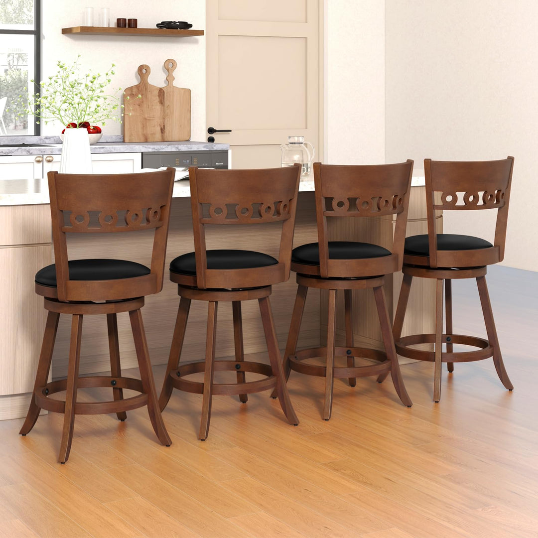 Giantex Swivel Bar Stools, Counter Height Bar Chairs with Back