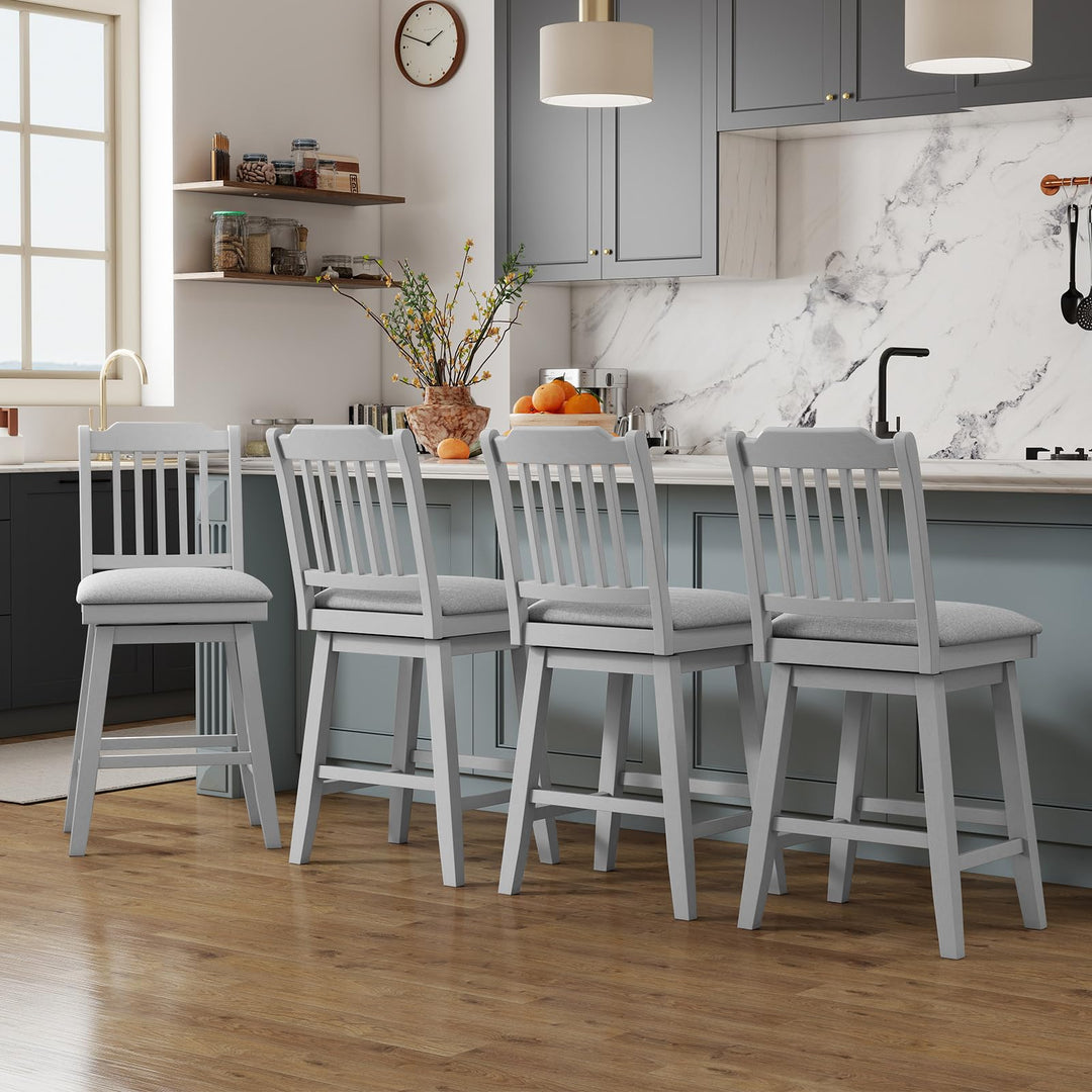 Giantex 25" Modern Bar Stools Set of 2/4 360° Swivel Counter Height Chairs