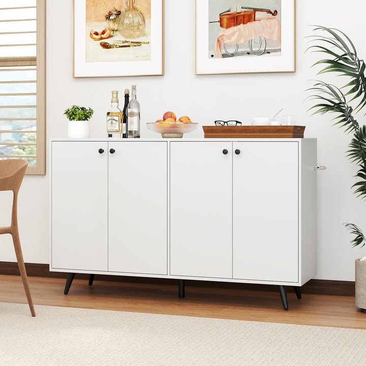 Giantex Buffet Sideboard 4-Door Storage Cabinet with 5-Position Adjustable Shelves