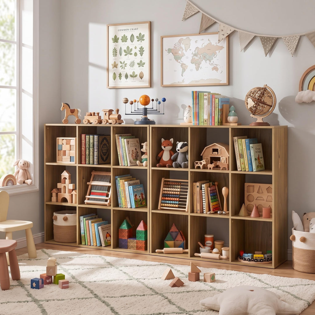 GIANTEX 9-Cube Storage Organizer Wooden Bookcase Display Shelf