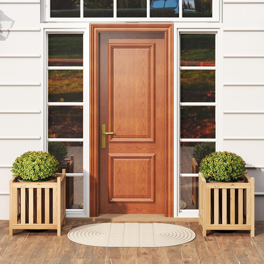 Giantex 2-in-1 Outdoor Bench with 2 Raised Garden Beds
